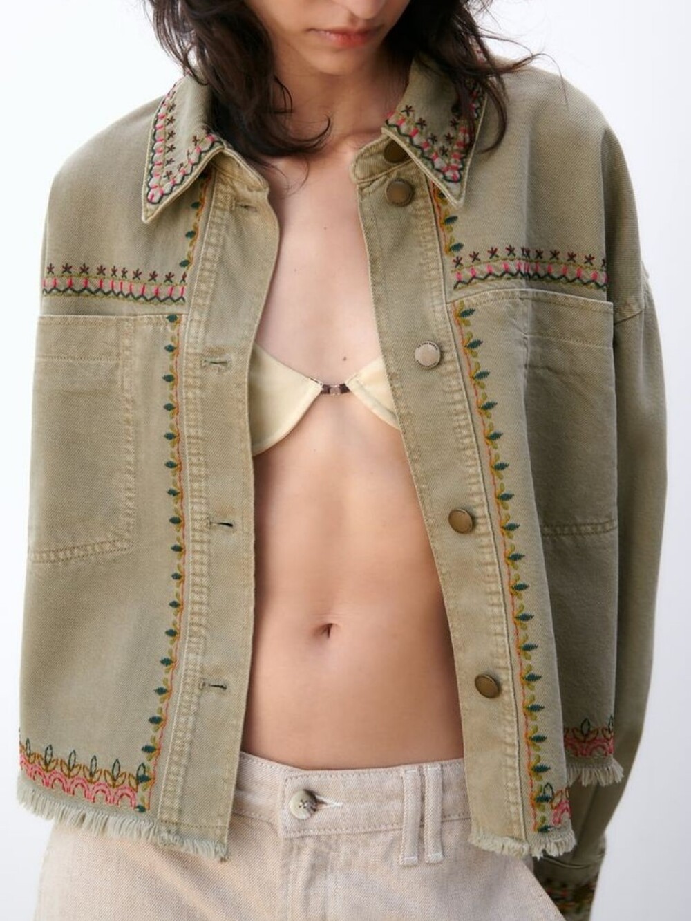 NWT Zara Collection Embroidered Overshirt